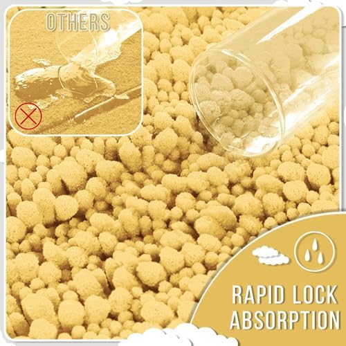 Yimobra Long Bathroom Rugs Non Slip Washable 44x24 Inch - Ultra Soft Absorbent Chenille Bath Mat, Quick Dry Shaggy Floor Carpet for Tub Shower, Yellow Home Decor Accessories - Image 5
