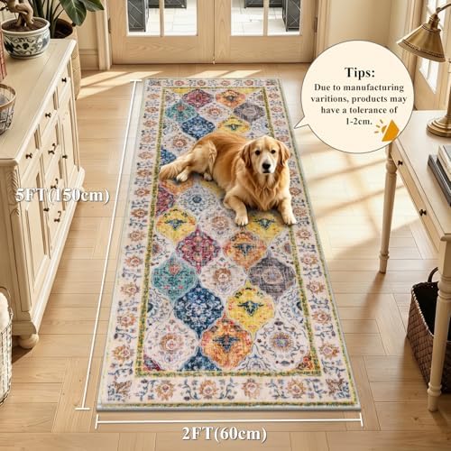HEBE Hallway Runner Rug 2'x5', Washable Non Slip Kitchen Rug Runner - Image 2
