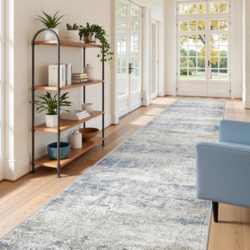 3x16 Runner Rug Non Slip,Washable Hallway Runner Rug,Blue - Image 3