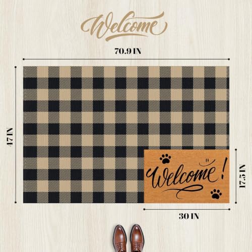 Outdoor Rugs, Brown and Black Area Rug Checkered 4’x 6’ - Image 2