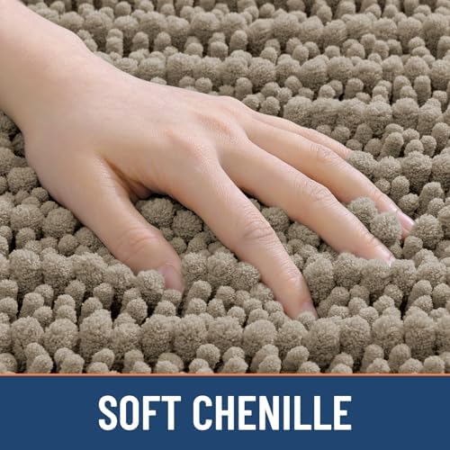Smiry Bathroom Rugs 40X32, Extra Soft Rubber Backing Chenille Bath Mats - Image 4