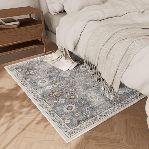 Machine Washable Small Rugs for Entryway: Door Mat Indoor Entrance 2x3 Boho Throw Rug Stain Resistant Non-Slip Low Pile Soft Carpets for Kitchen Front Door Indoor Entrance Entry Bedroom Nursery - Image 2