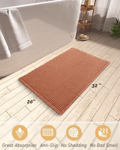 Upgraded Waffle Bath Mat Ultra Absorbent Non Slip Bathroom Mat, 20" x 32" - Image 2