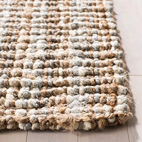 SAFAVIEH Natural Fiber Area Rug 5x8, Jute Knotted Grey & Natural NF447K - Image 5