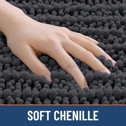 Smiry Bathroom Rugs 35X24, Extra Soft Rubber Backing Chenille Bath Mats - Image 4
