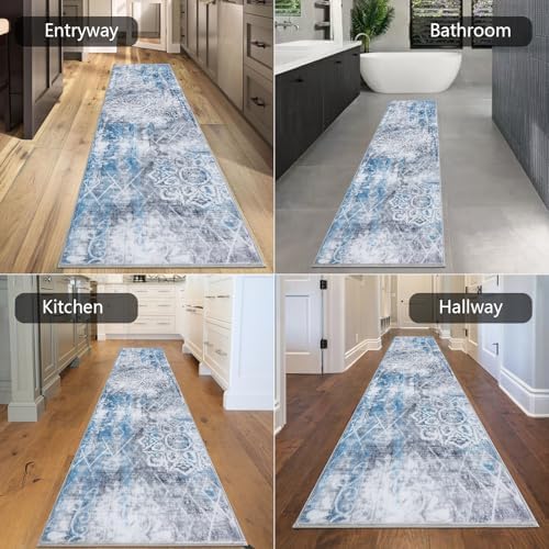 HEBE Hallway Runner Rug 2'x10', Washable Non Slip Kitchen Rug Runner - Image 5