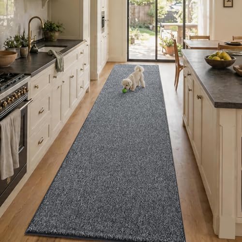2x10 Black/White Runner Rug Washable Non-Slip for Kitchen Hallway Bathroom by Unknown