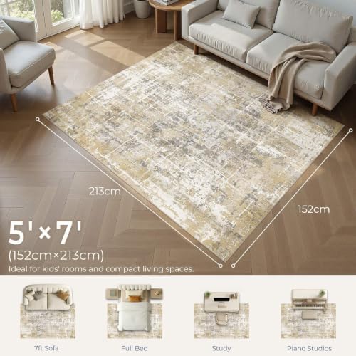 DMOYEST Area Rug Living Room Rugs 5x7 Washable Abstract Carpet - Image 2