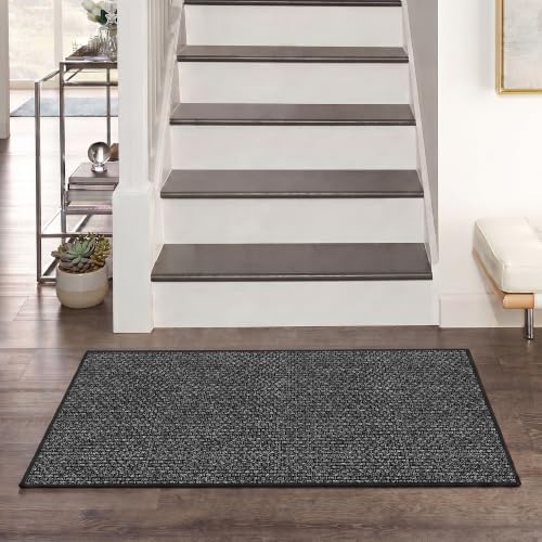 GOYLSER 4ft Jute Runner Rugs for Hallways, Rubber Backed Hall Floor Mat Non Slip, Absorbent Entry Way Runner Rugs Indoor, Black - Image 2