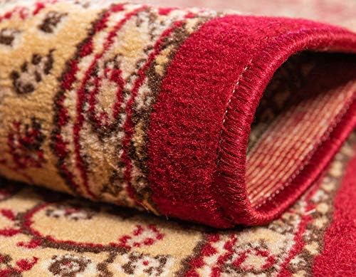 Unique Loom Reza Collection Traditional Persian Style Area Rug, 8' 0" x 8' 0", Burgundy/Ivory - Image 5