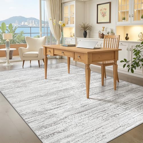 Area Rug 6x9 Living Room Rugs: Washable Modern Rug Non-Slip Soft Rugs Stain Resistant Printed Rug Indoor Carpet for Bedroom Kitchen Dining Room Nursery Home(Grey, 6'x9') - Image 3