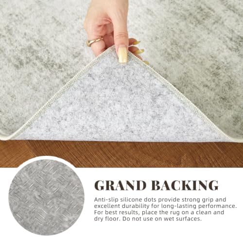 2'x3' Vintage Beige Low Pile Rug, Washable Non-Slip Non-Shed Decor Carpet - Image 2