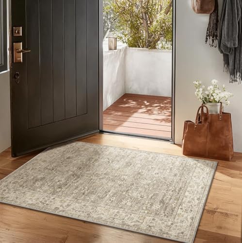 Washable Entryway Small Area Rugs: Door Mat Indoor Entrance 2x3 Boho Rug Stain Resistant Non-Slip Rubber Backing Soft Carpet for Kitchen Front Door Indoor Entrance Entry Bedroom Kids Room - Image 2