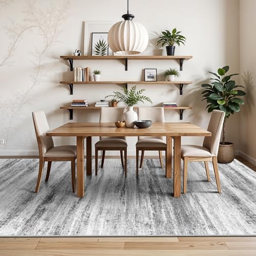 6x8 Area Rug for Living Room: Non-Slip Washable Rugs Grey - Image 3