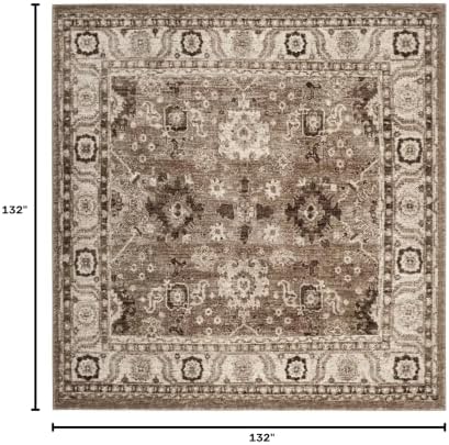 SAFAVIEH Vintage Hamadan Square Rug 11', Traditional Taupe VTH214T - Image 2