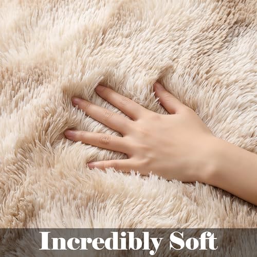 Runner Rugs for Bedroom Living Room, 2x6 Tie-Dyed Beige Hallway Area Rug - Image 2