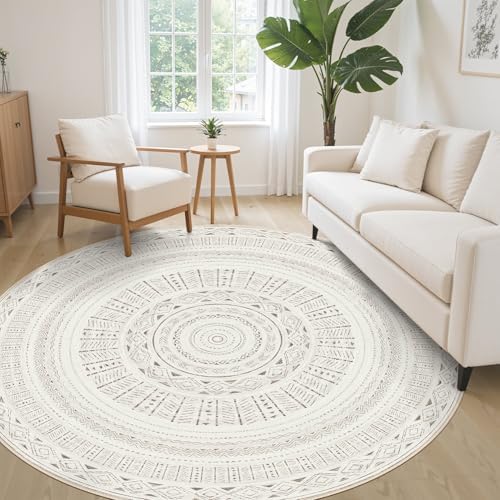 cotiled 6x6 Round Rug 6ft Circle Living Room Boho Area Rugs - Image 3