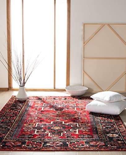 SAFAVIEH Vintage Hamadan Square Rug 11', Traditional Red & Multi VTH211A - Image 6