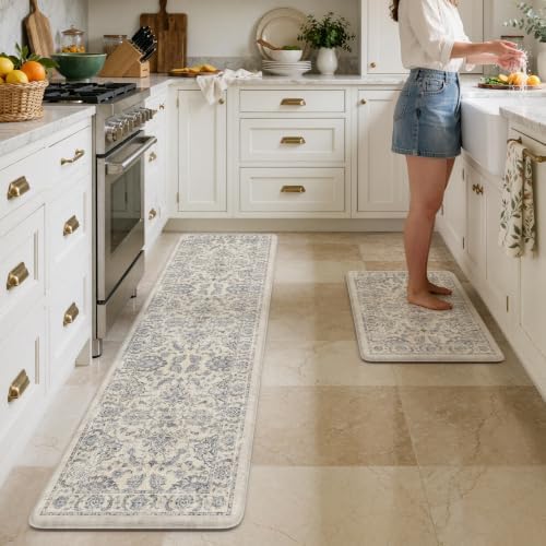 KIMODE Kitchen Floor Mats Cushioned Anti Fatigue Rugs Sets of 2 by StayinComfortCookwithJoy