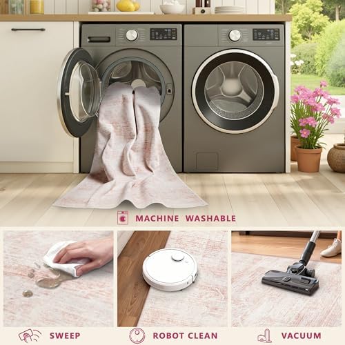 8x10 Area Rugs for Living Room Washable Large Pink Rugs Cute - Image 6