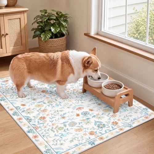 SameBed Washable 2x3 Entryway Area Rug, Vintage Kitchen Rug White - Image 4