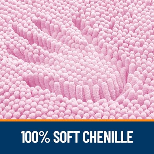 OLANLY Chenille Bathroom Rugs Sets 3 Piece, 36"x24"+24"x16"+24"x20", Pink - Image 2