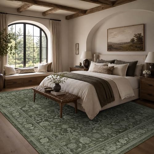 10x14 Washable Boho Area Rug, Non-Slip Living Room Carpet - Image 7