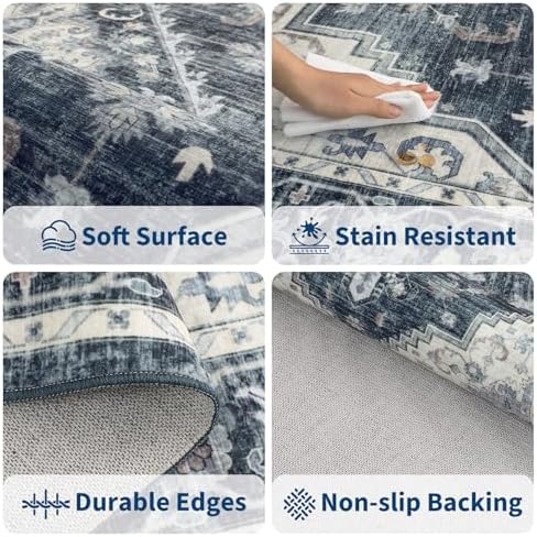 Garvee Navy Blue Boho 10x13 Area Rugs for Living Room Bedroom - Image 6