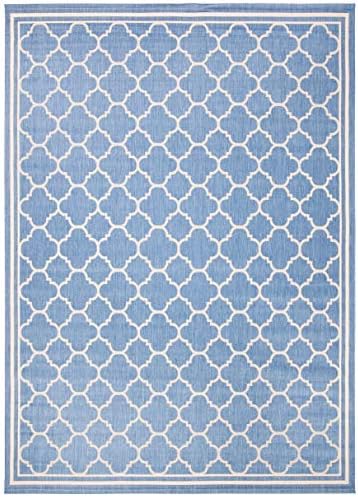 SAFAVIEH Courtyard Outdoor Area Rug 9'x12', Blue & Beige CY6918-243 - Image 2