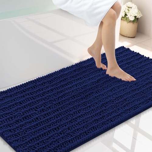 Smiry Bathroom Rugs 47X24, Extra Soft Rubber Backing Chenille Bath Mats by Smiry