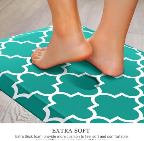 WISELIFE Anti Fatigue Floor Mat - 4/5 Inch Thick Kitchen Mat Non Slip Waterproof Heavy Duty Ergonomic Comfort Mat Durable for Home, Office, Sink, Laundry,(20" x 39", Green) - Image 3