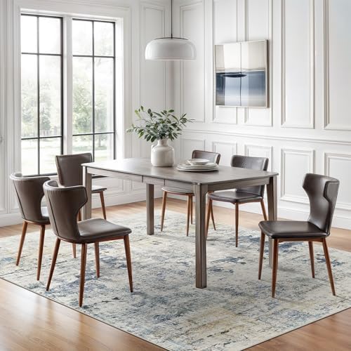 Soalmost Abstract Rug 5x7 Washable Area Rugs for Living Room, Blue/Yellow - Image 3