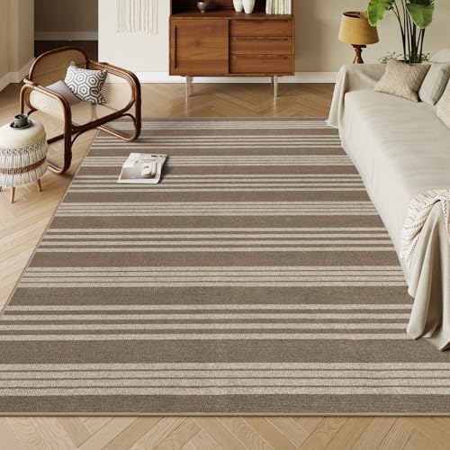 Lahome Striped Easy Jute Dining Room Rug, 8x10 Outdoor Patio Rugs Washable - Image 3