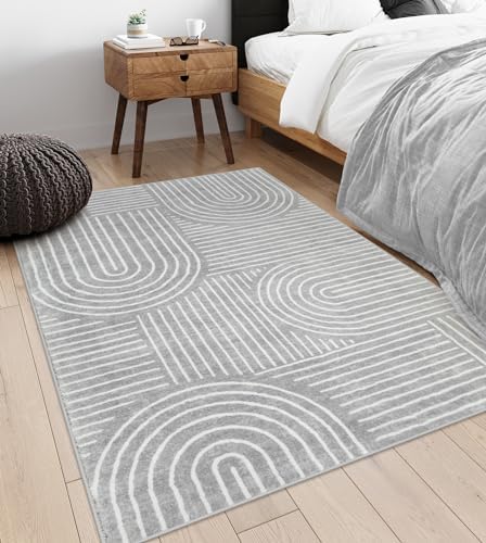 Lahome Area Rugs 5x7, Soft Washable Grey and White Rugs for Living Room - Image 6