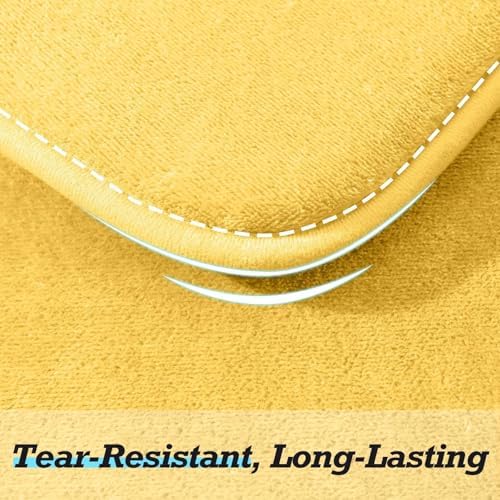 HUXMEYSON Bathroom Rugs Sets 3 Piece, Non-Slip & Quick Dry Bath Mat Set, Ultra Soft Velvet Bath Rugs for Bathroom, Toilet and Shower Floor, Yellow - Image 6