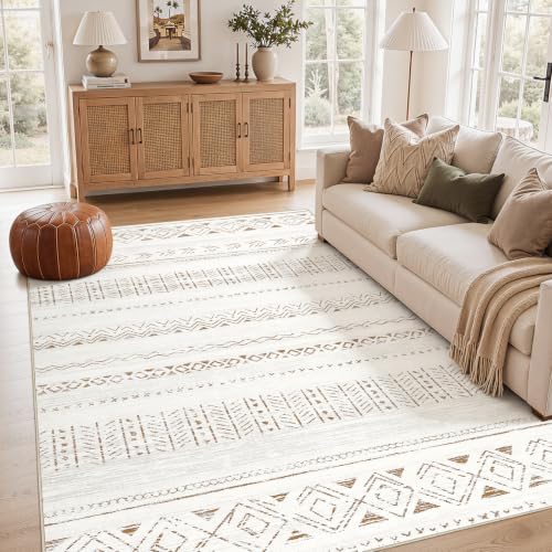 cotiled Boho 5x7 Area Rugs for Living Room: Soft Moroccan Washable Rug by COTILED