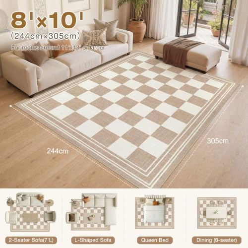 cotiled Boho 8x10 Area Rugs for Living Room: Large Moroccan Washable Rug - Image 6