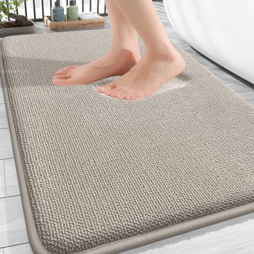 OLANLY Thick Memory Foam Bathroom Rug 30x20, Absorbent Bath Mat, Warm Taupe by OLANLY