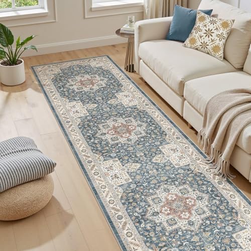 cotiled 2x10 Hallway Runner Rug for Entryway, Non-Slip Vintage, Vintageblue - Image 5
