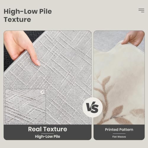 Valenrug 4x6 Area Rug Non Slip, High-Low Pile Washable Rug for Bedroom Grey - Image 6