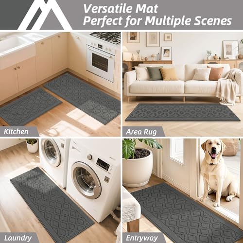 COSY HOMEER Kitchen Rugs Sets of 2 Non-Slip Washable,60x24Inch/35X24Inch - Image 7
