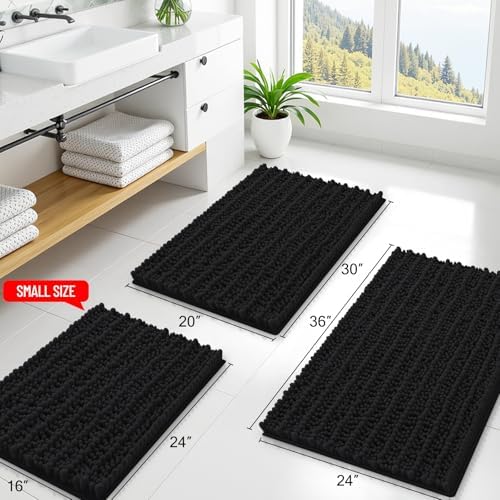 Smiry Bathroom Rugs 36X24, Extra Soft Rubber Backing Chenille Bath Mats - Image 2