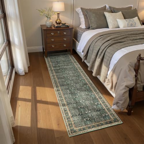Lofus 2x8 Area Rugs for Hallways, Washable Non-Slip Runner Rug, Green - Image 5