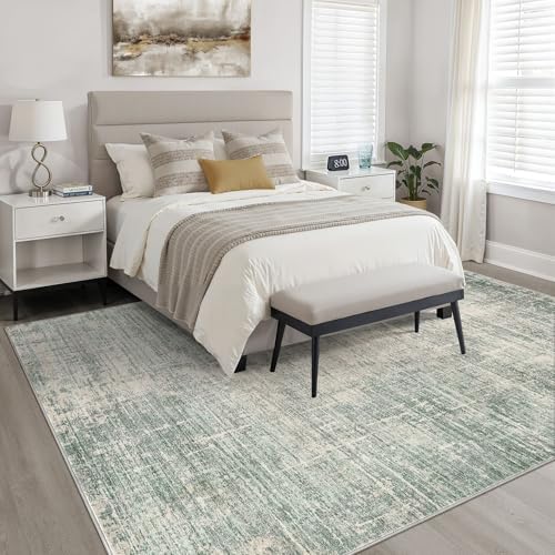 LOONGRUG 7x10 Area Rug Washable Neutral Modern Rug for Living Room Green - Image 4