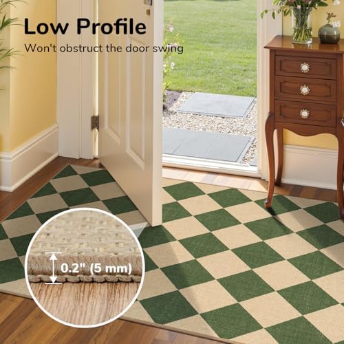 Lessymo Checkered Easy Jute 5x7 Rugs, Washable Patio Rug for Living Room - Image 7