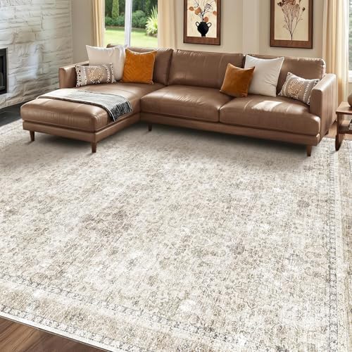 Sasttie 8x10 Area Rugs, Ultra-Soft Washable Rug for Living Room, Beige by SASTTIE