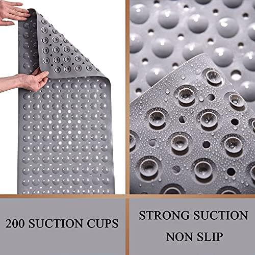 Sheepping Baby Bath Mat for Tub Non Slip Extra Long Cover Bathtub Mat with 200 Big Suction Cups for Toddler Infant Kids 40 X 16 Inch - Eco Friendly ,Machine Washable Shower Mat (Grey) - Image 4