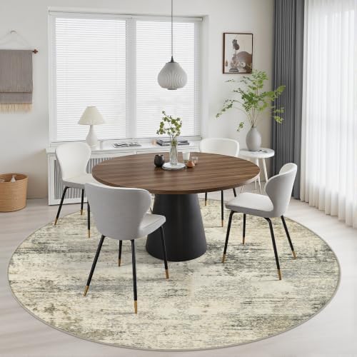 Round Area Rug Living Room: 8 ft Modern Washable Indoor Carpet - Image 4
