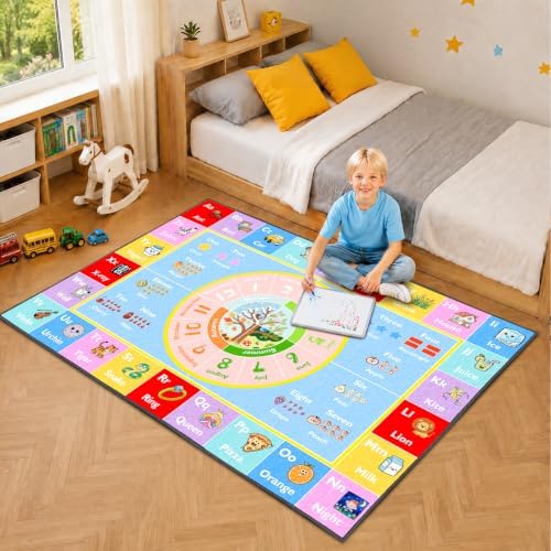 ABC Kids Rug for Playroom, 3x5 ft Alphabet Small Classroom Rug - Image 3