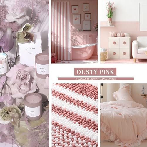 BSICPRO Bathroom Rugs, 20x32 Chenille Bath Mats, Dusty Pink - Image 6